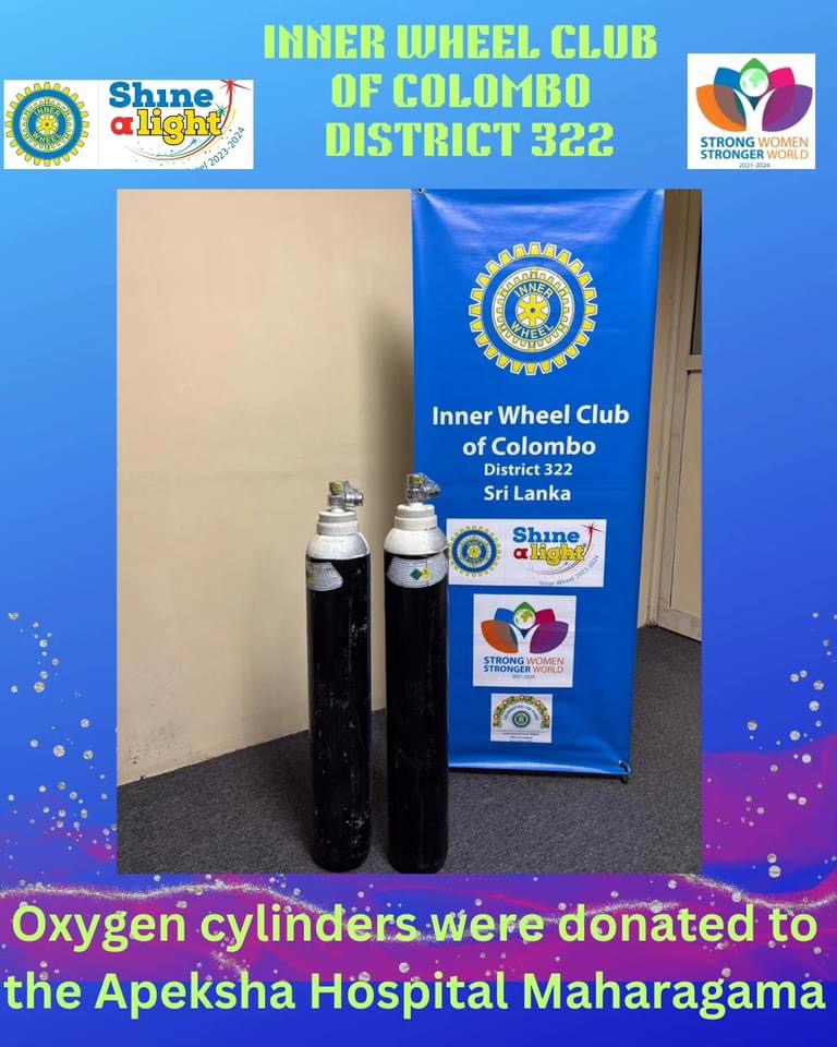 Donation of oxygen cylinders